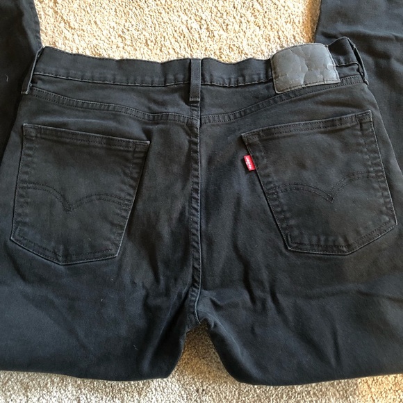 Mens Levi’s black denim red tag jeans some stretch 5 pocket 34 x 32 - Picture 1 of 6